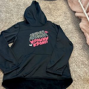 Girls black under armor hoodie. (New)